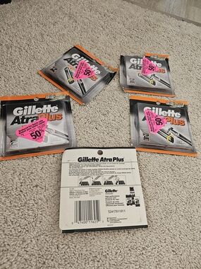 Gillette AtraPlus Shaving Replacement Razor Blades. Total 5 Pkg, 50 Cartridges
